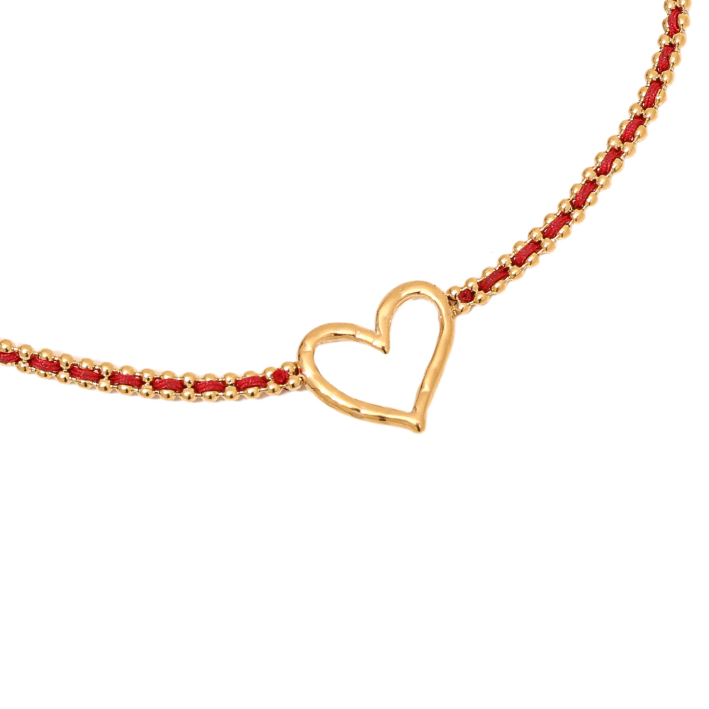 17cm Heart In Red Chain Edelstahl Armkette     