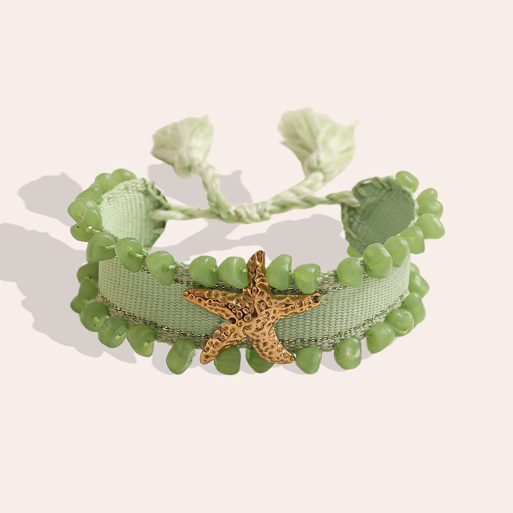 Seestern auf einem Polyesterbeutel Edelstahl Armband   