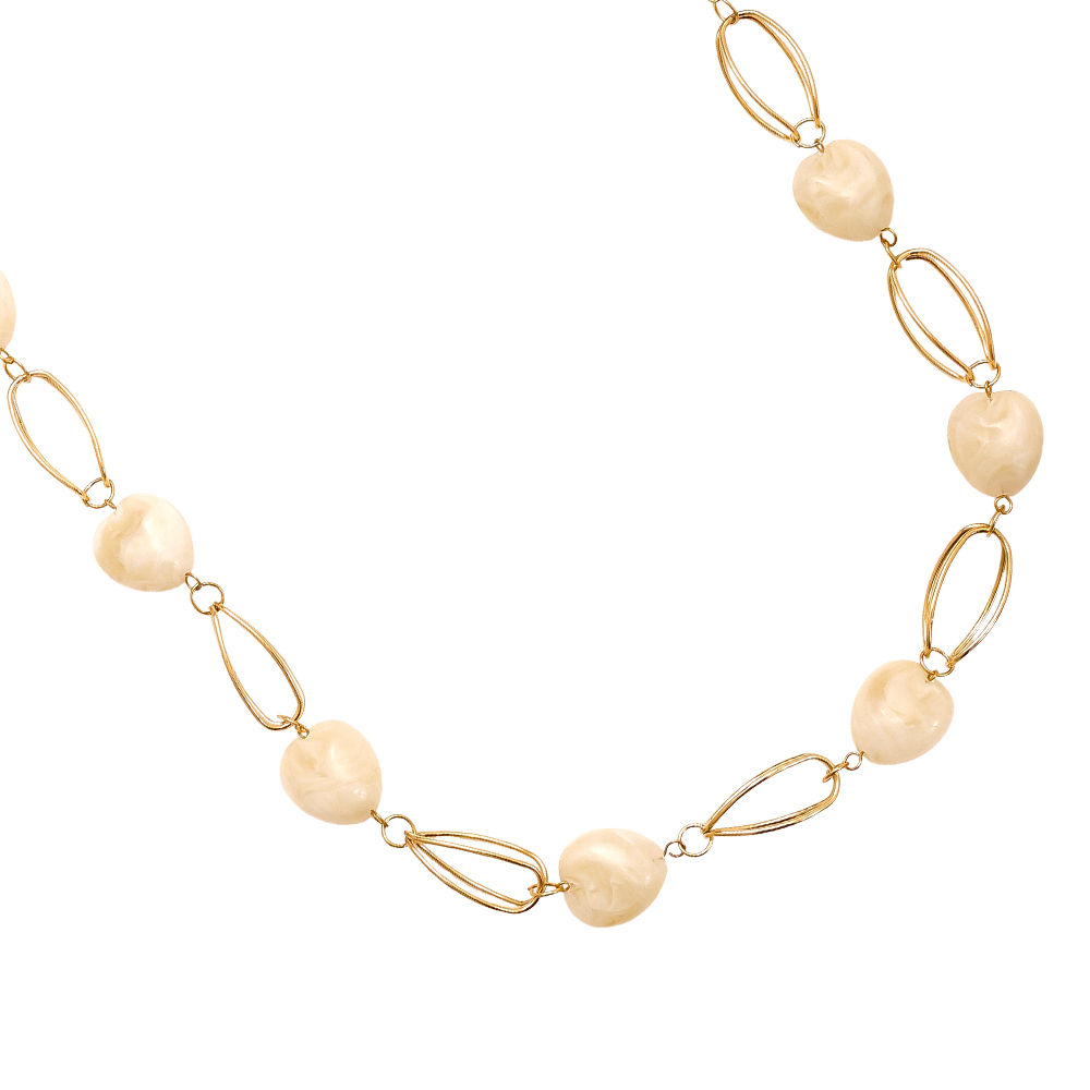 92cm Resin Balls And Cycles Edelstahl Halsketten 