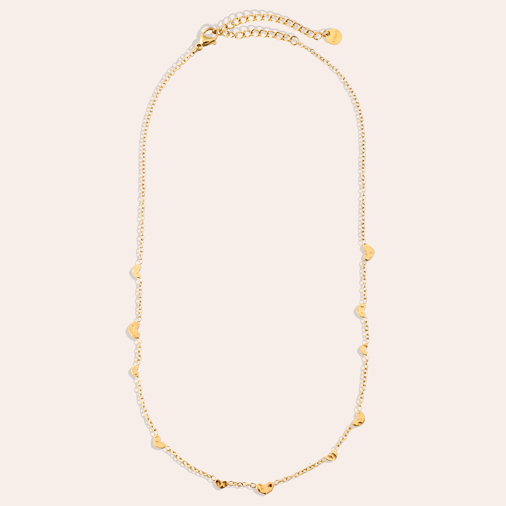 39cm Mini Hearts Chain Edelstahl Halskette   