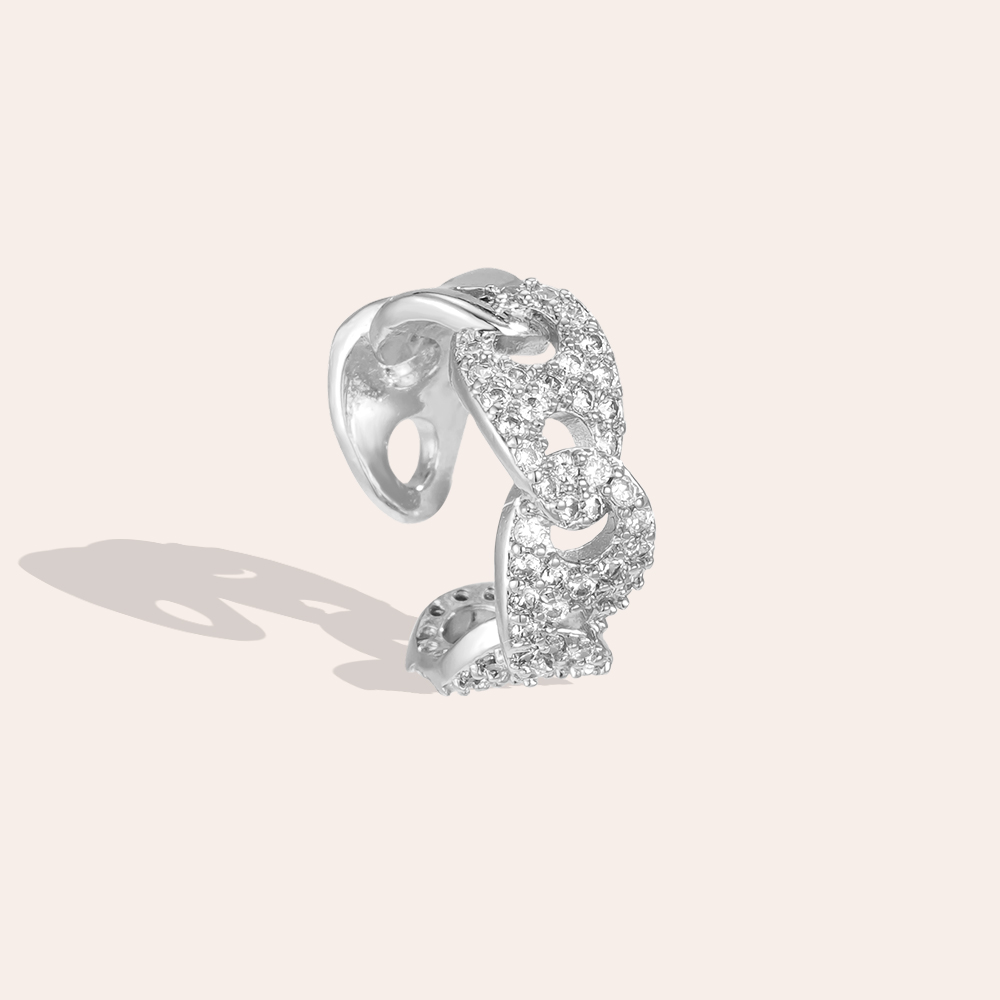 Vergoldete Ear-cuffs 15mm Zirkonia Schweinenase