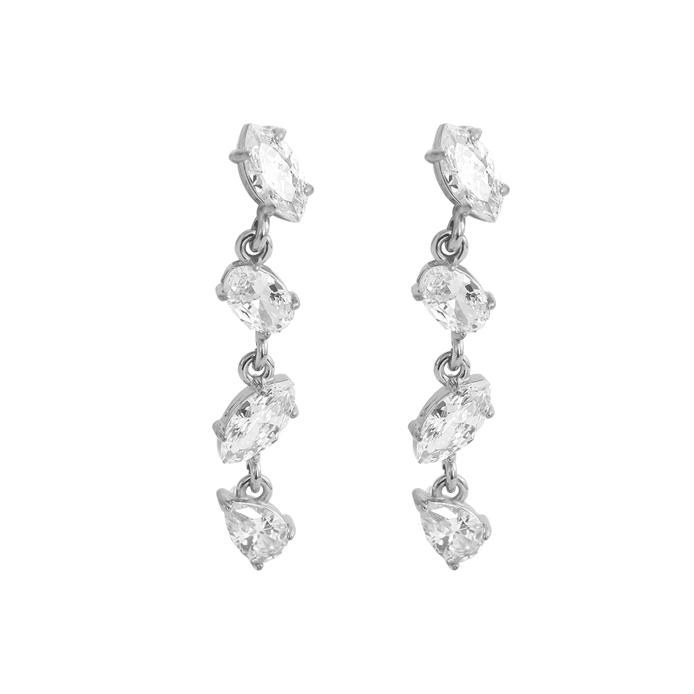 35mm Minimalistische Spitzovale Edelstahl Ohrringe