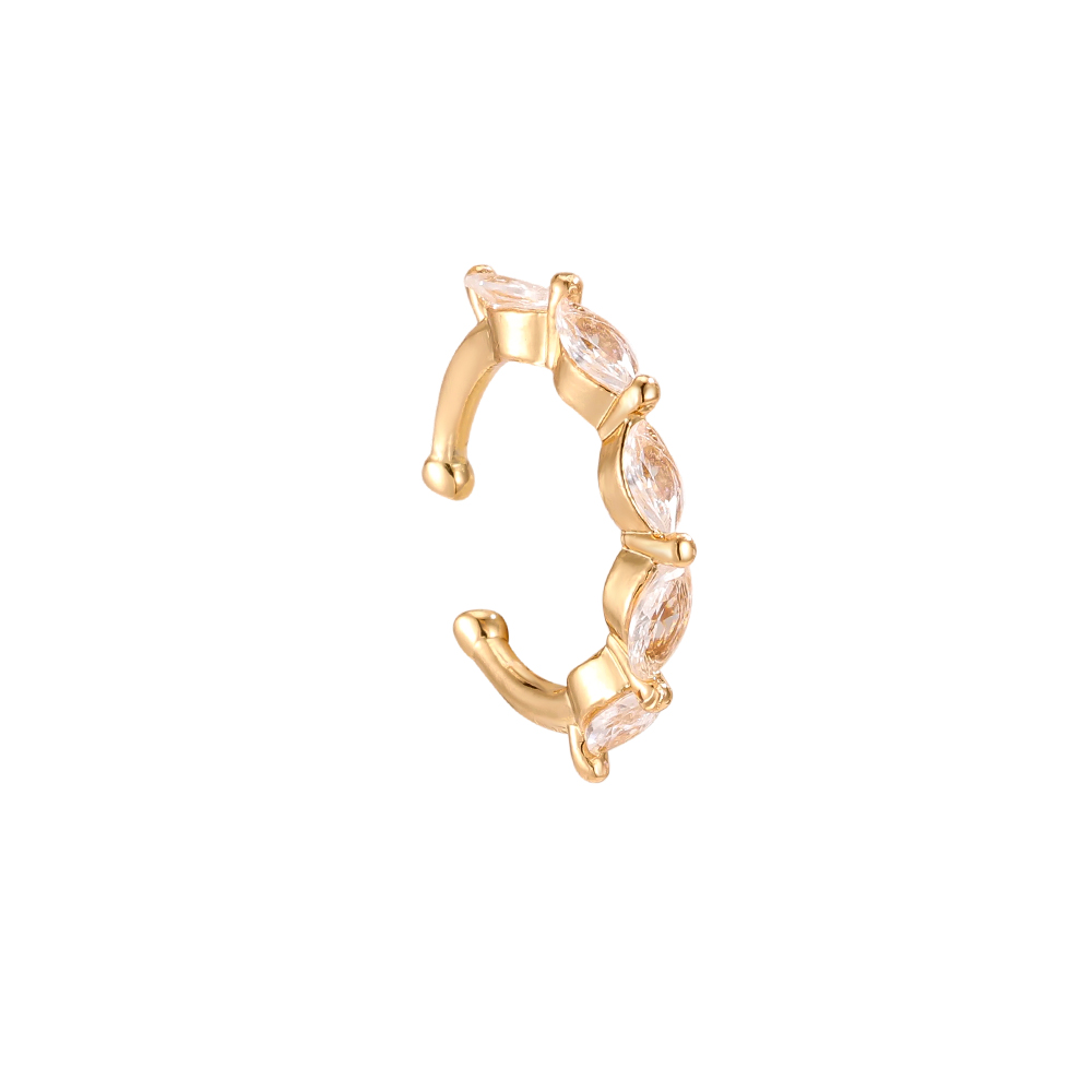 Vergoldete Ear-cuffs 16mm Zirkonia Punkte