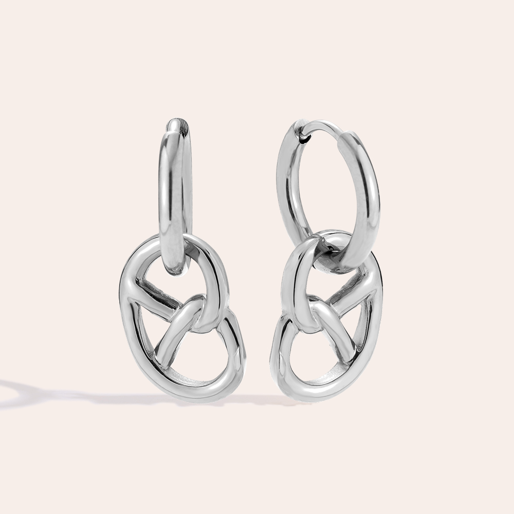 2.5cm Pretzel Edelstahl Ohrringe