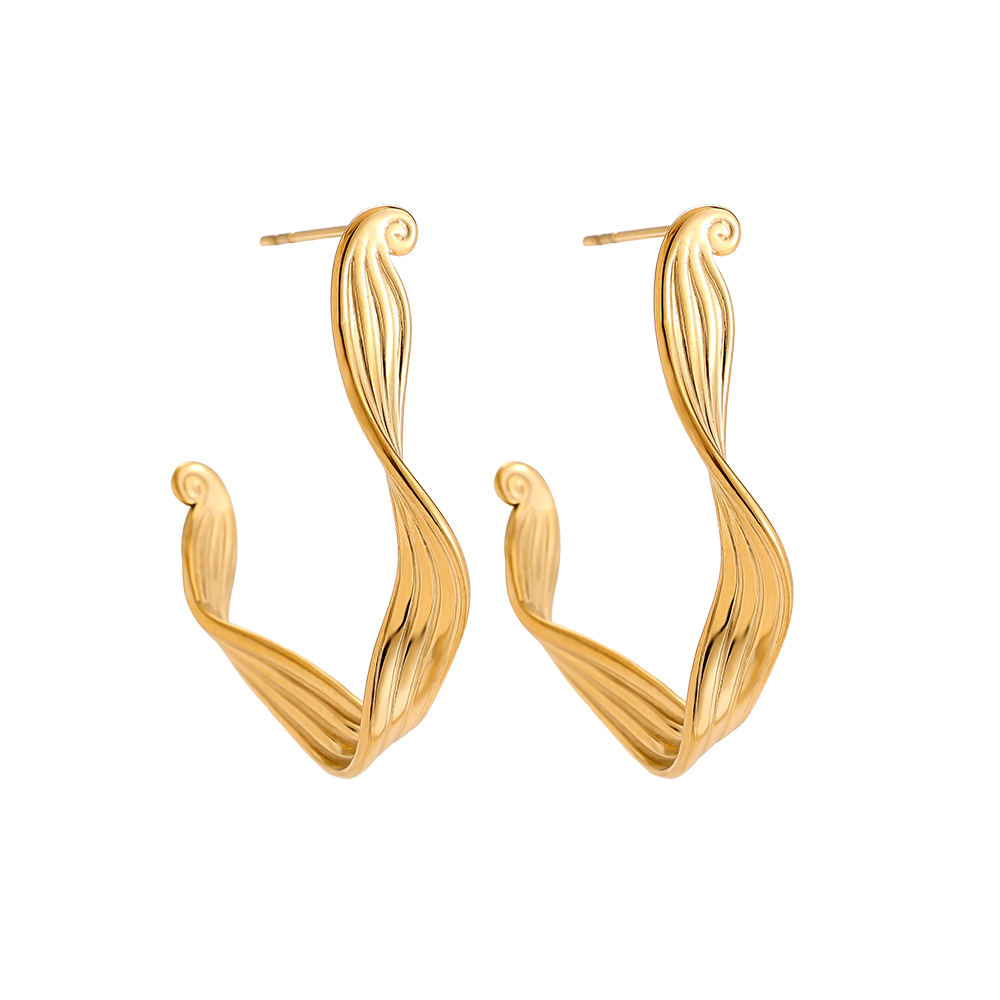 3.3cm Irregularhoop Edelstahl Ohrringe