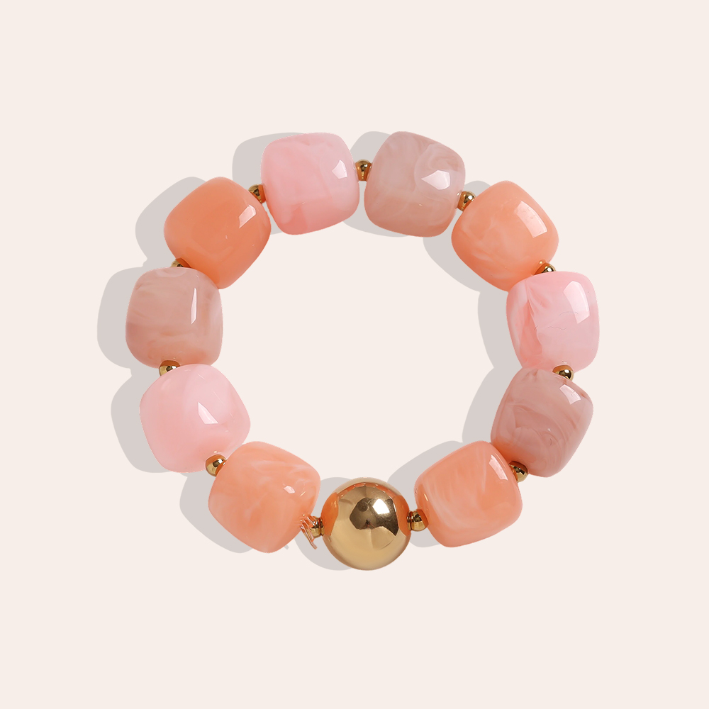 Verstellbarer Harz quadratisch runder Form Edelstahl Armband