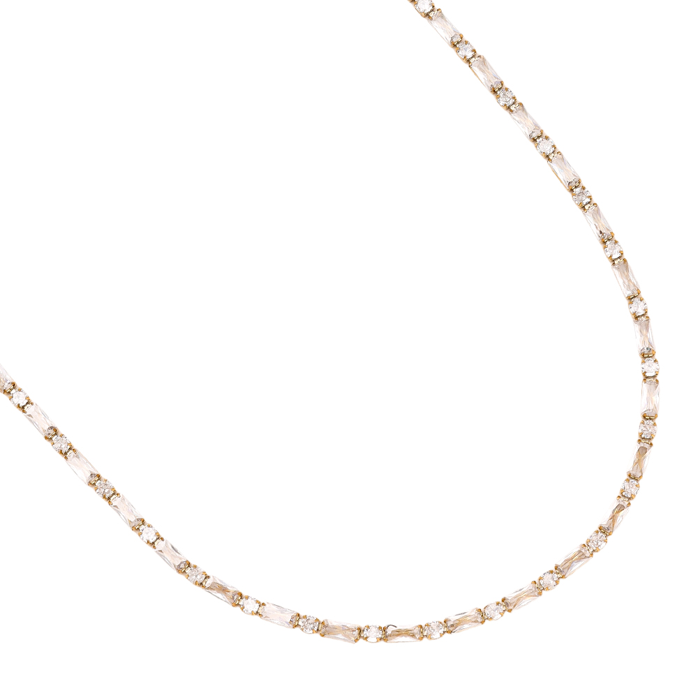Edelstahl Halskette 40cm Diamond Cube And Dot Chain