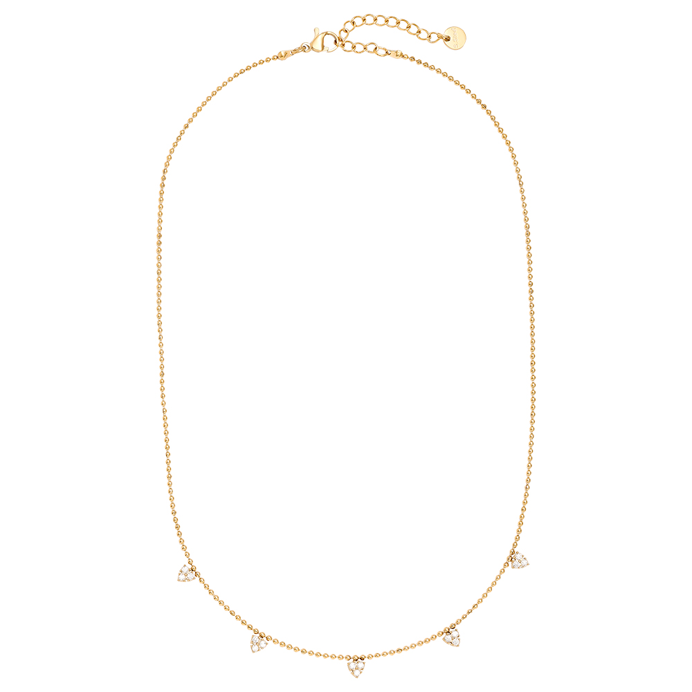 Edelstahl Halskette 39cm Diamond Dots
