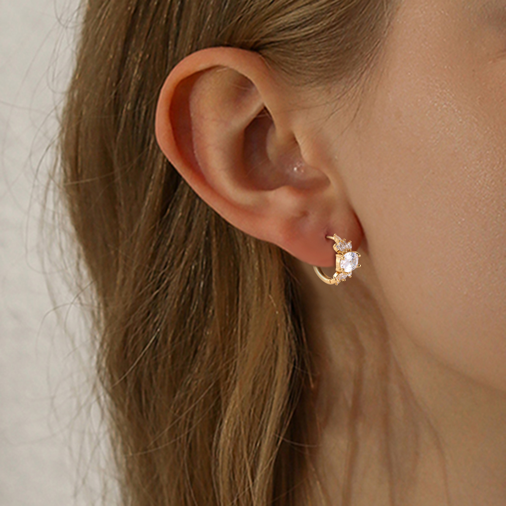 Vergoldete Ohrringe Big Diamond