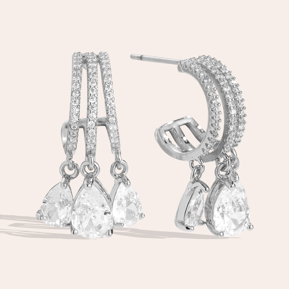 Diamond Drops Vergoldete Ohrringe  
