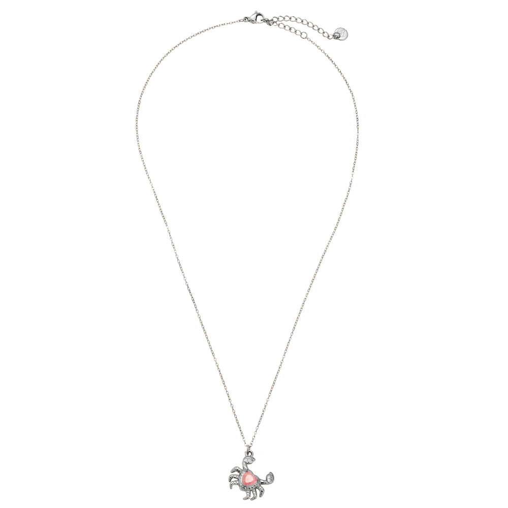43cm Crab And Diamond Edelstahl Halskette     