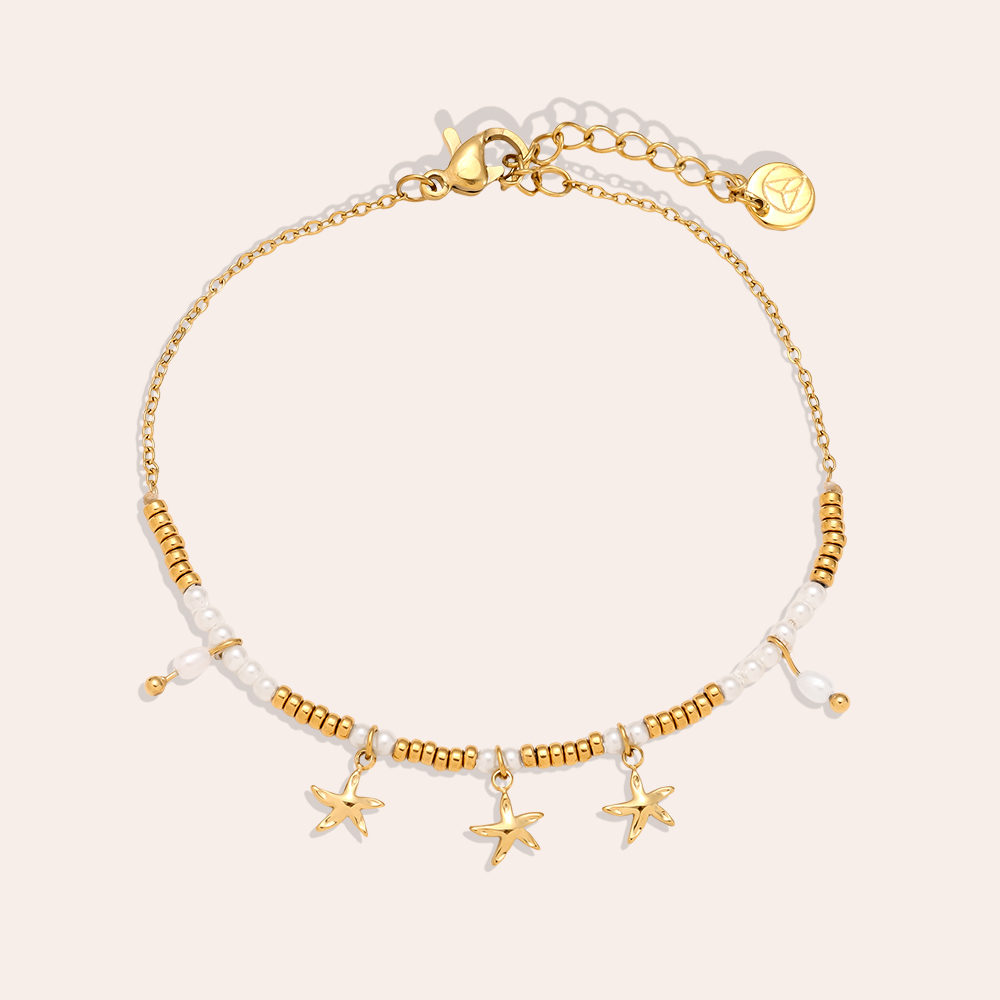 17cm Pearl Star Edelstahl Armkette