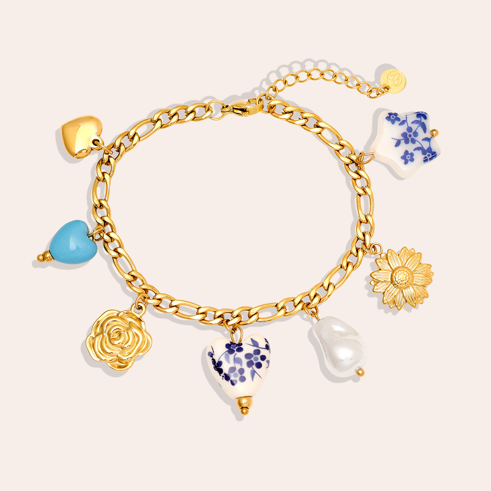17cm Fancy Charms Edelstahl Armkette  