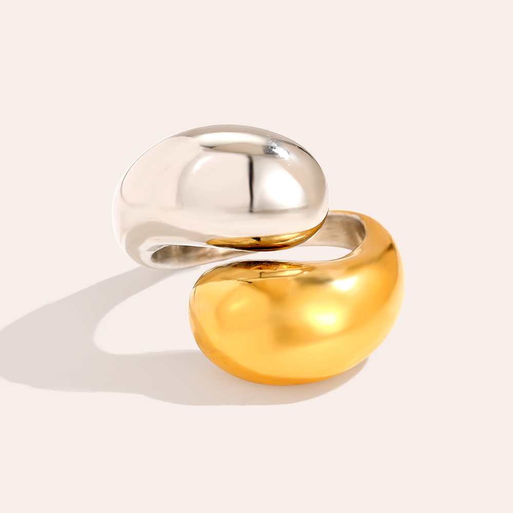 Two Drops Edelstahl Ring
