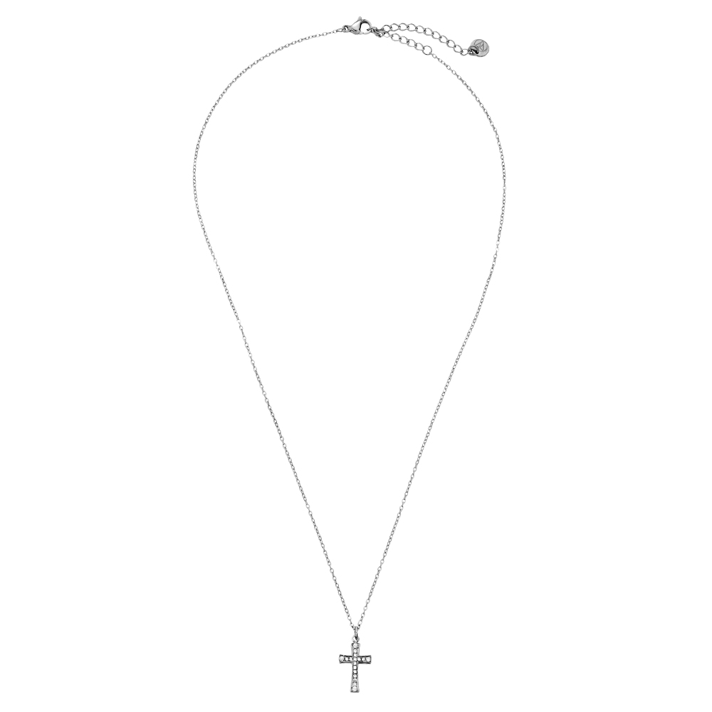 40cm Fine Diamond Cross Edelstahl Halskette    