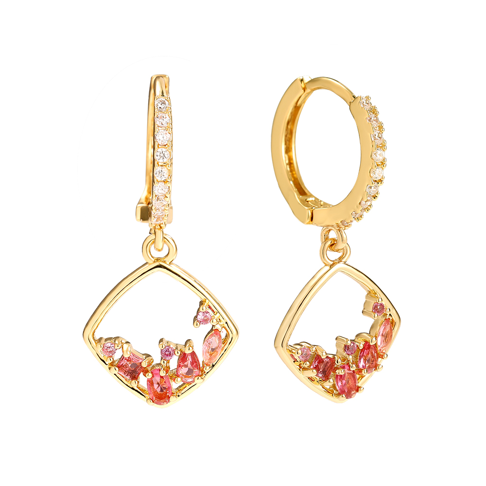27mm Lovely Diamonds Frame Vergoldete Ohrringe   