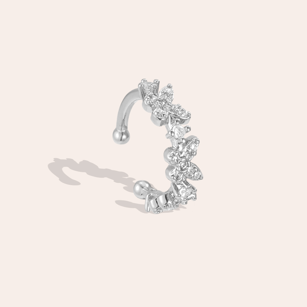 Vergoldete Ear-cuffs 15mm kleine Zirkonia Schmetterling