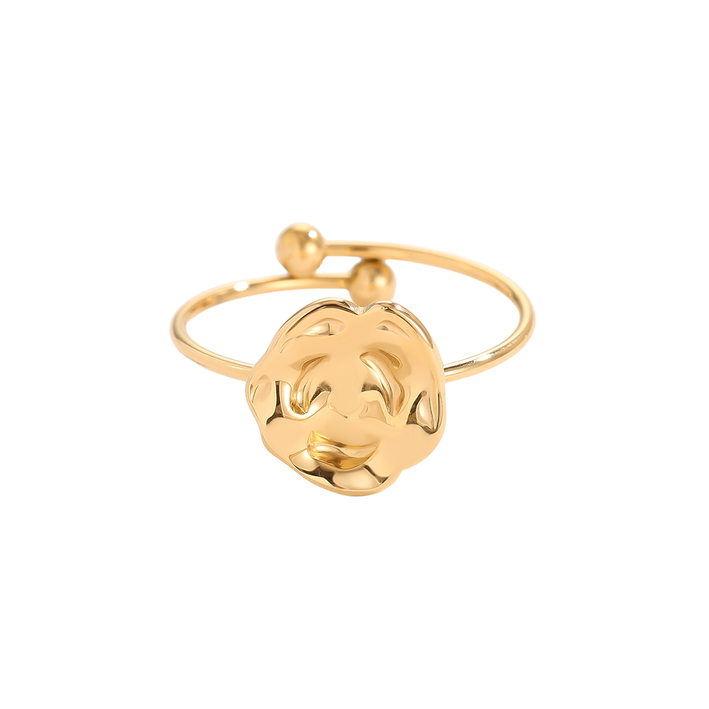 Uneven Print Edelstahl Ring    