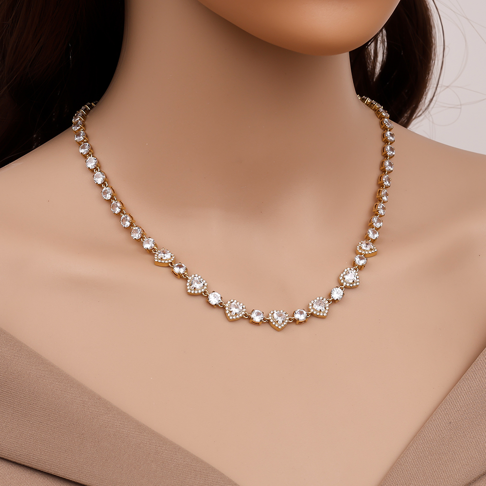 Edelstahl Halskette 38cm Perfect Sparkling Diamond