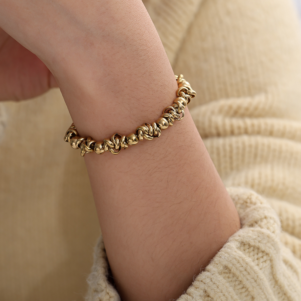 Elastic Rings And Beads Edelstahl Armkette    