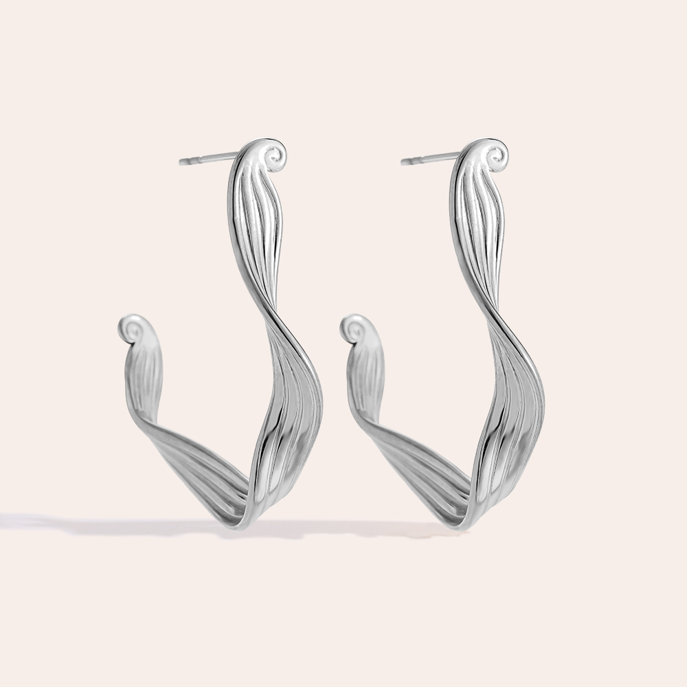 3.3cm Irregularhoop Edelstahl Ohrringe