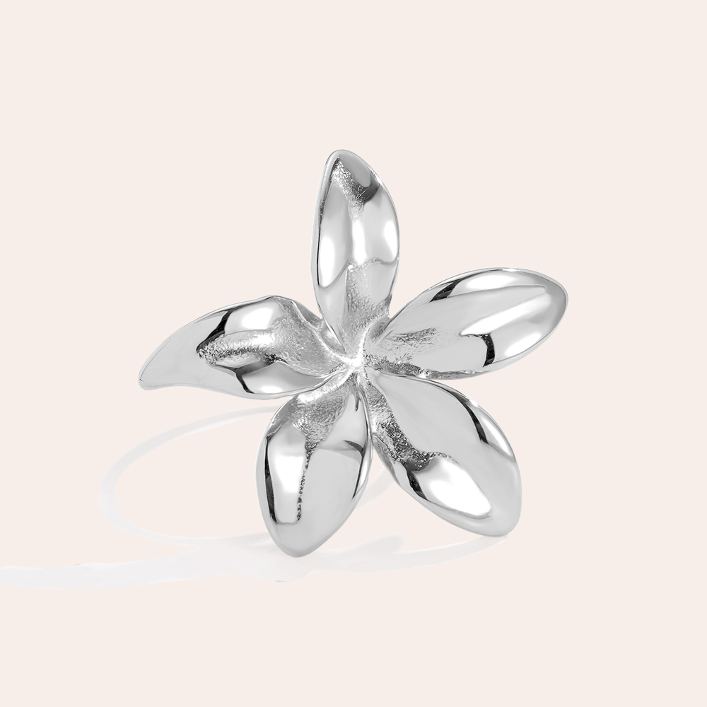 Big Size Flower Edelstahl Ring     