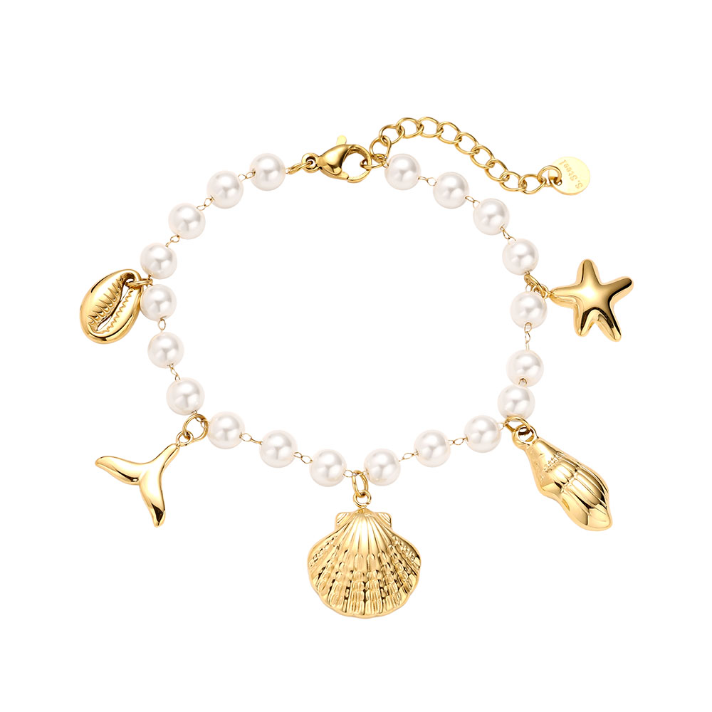 16cm Ocean And Pearl Chain Edelstahl Armkette  