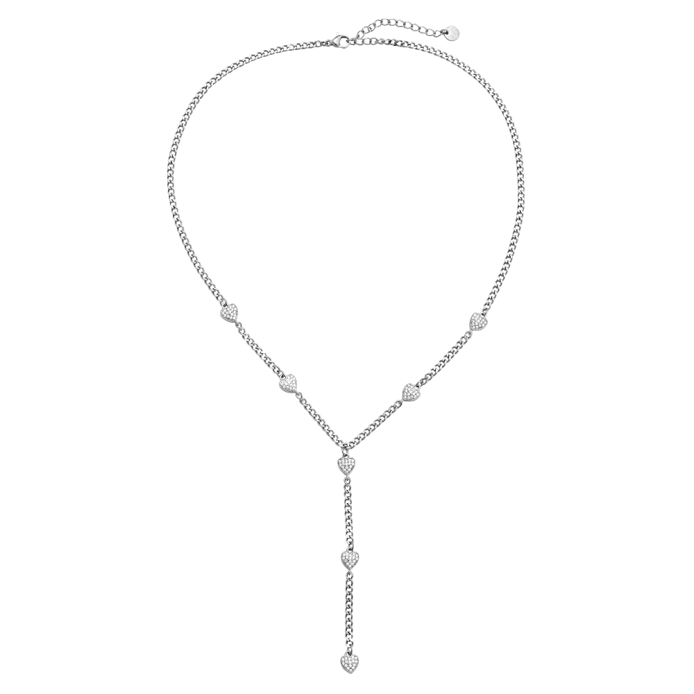 43cm Herz Glieder Edelstahl Halskette 