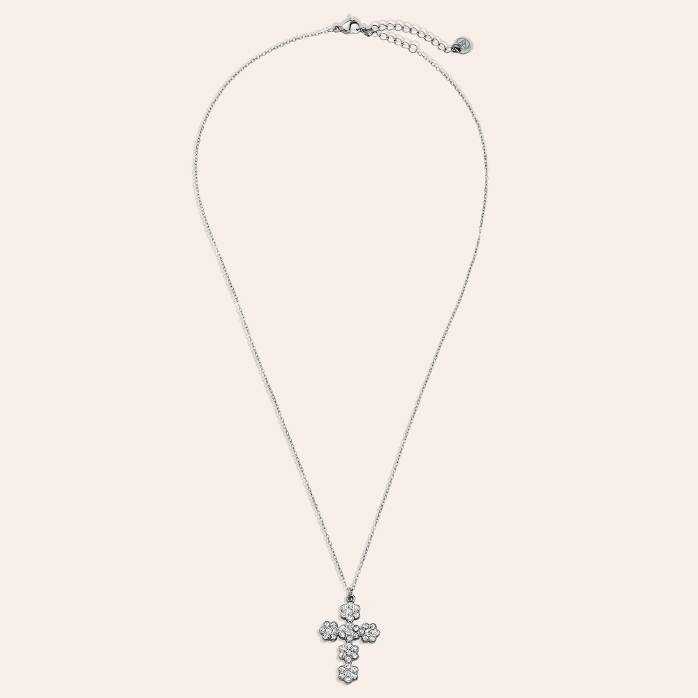 39cm Diamond Nice Cross Edelstahl Halskette      