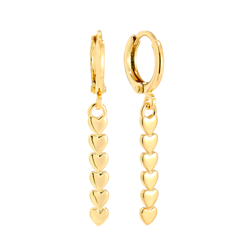 36mm Heart Chain Vergoldete Ohrringe         