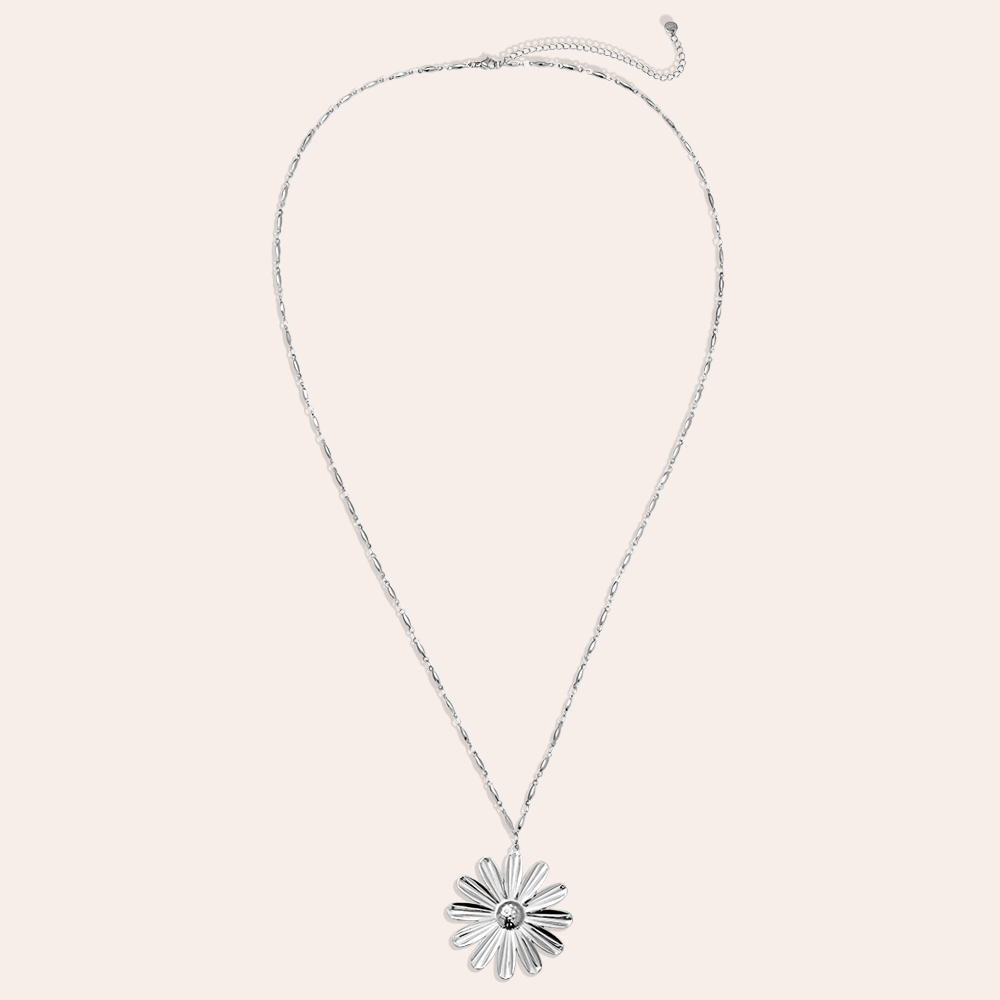 80cm Gänseblümchen Edelstahl Halskette      