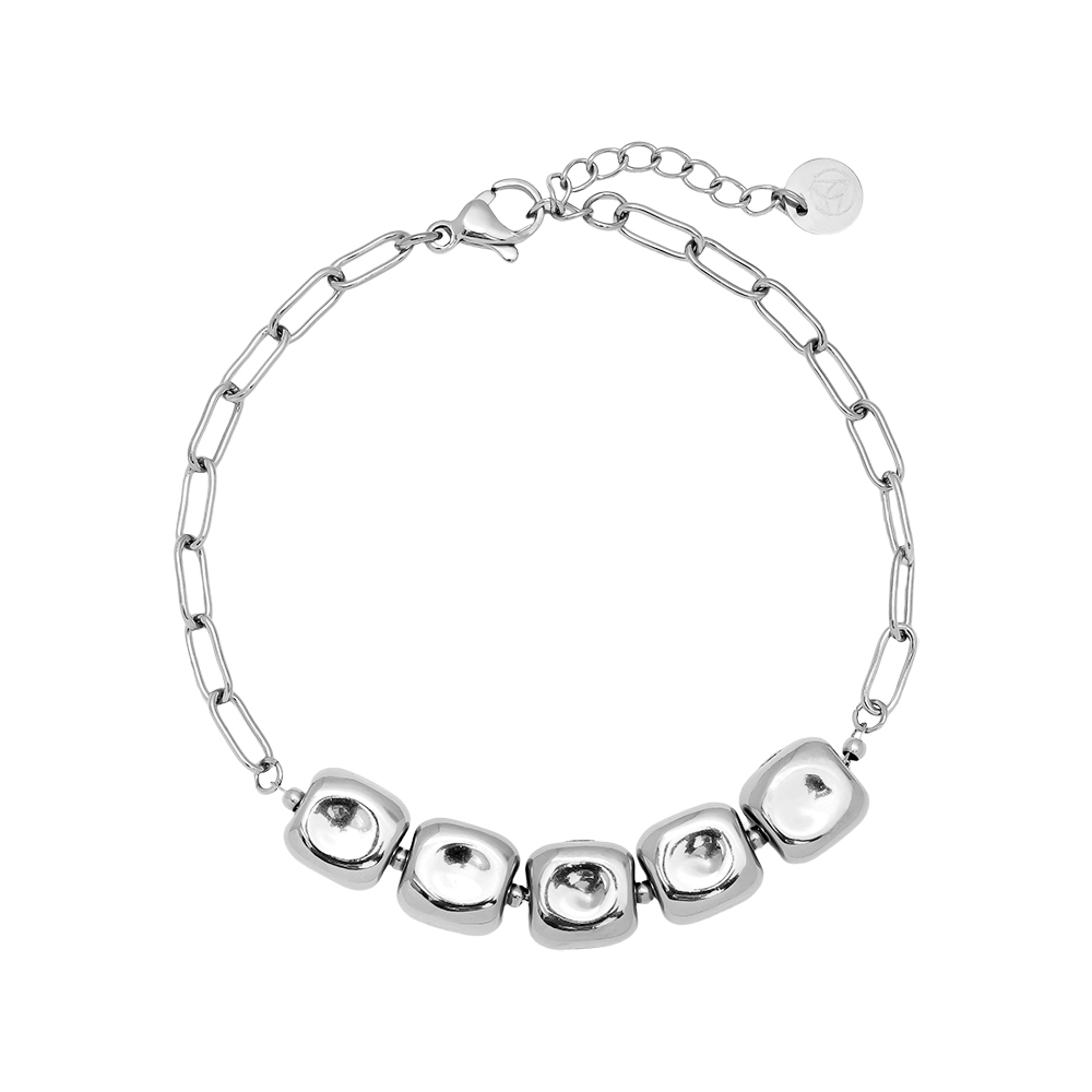 Edelstahl Armkette 17cm Cube Dot Chain