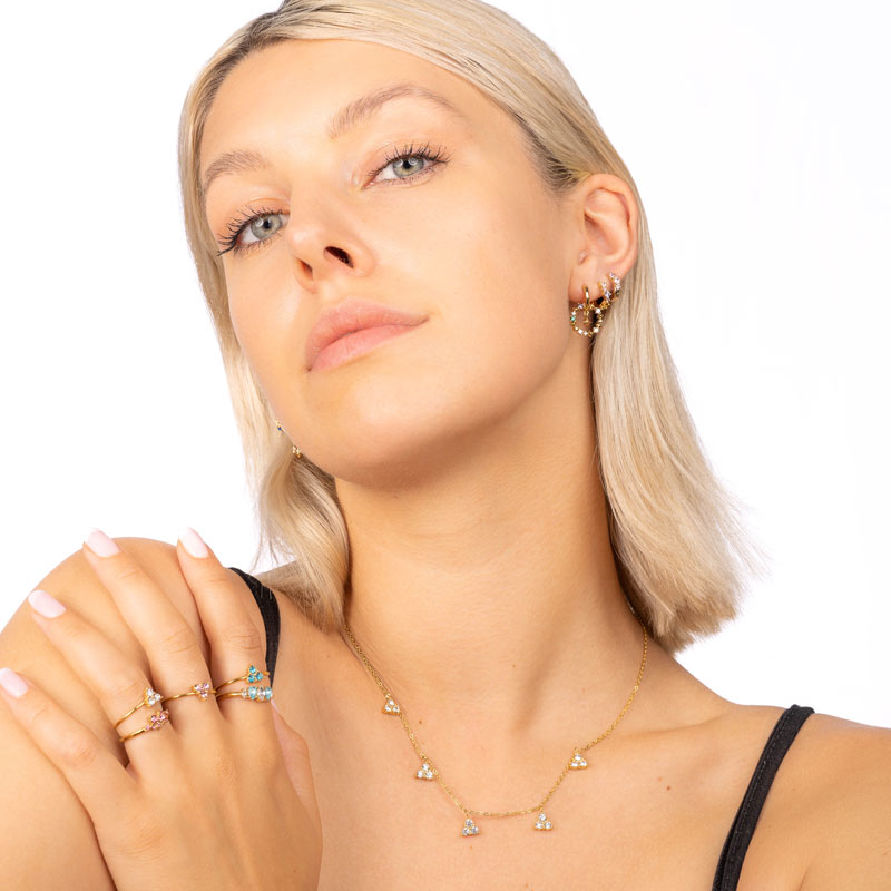 Triple Tennis Edelstahl Ring