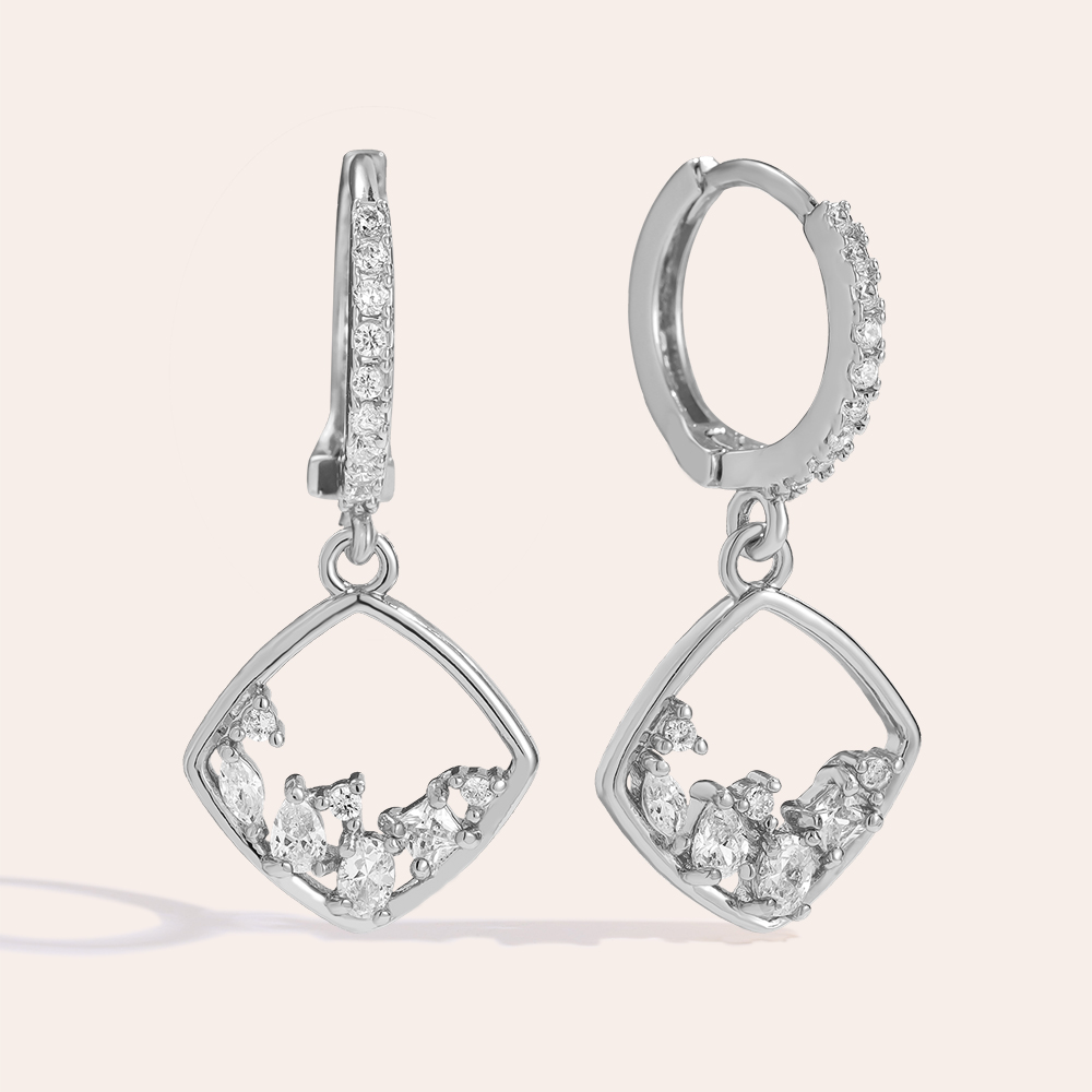27mm Lovely Diamonds Frame Vergoldete Ohrringe   