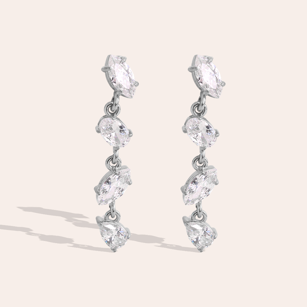 35mm Minimalistische Spitzovale Edelstahl Ohrringe