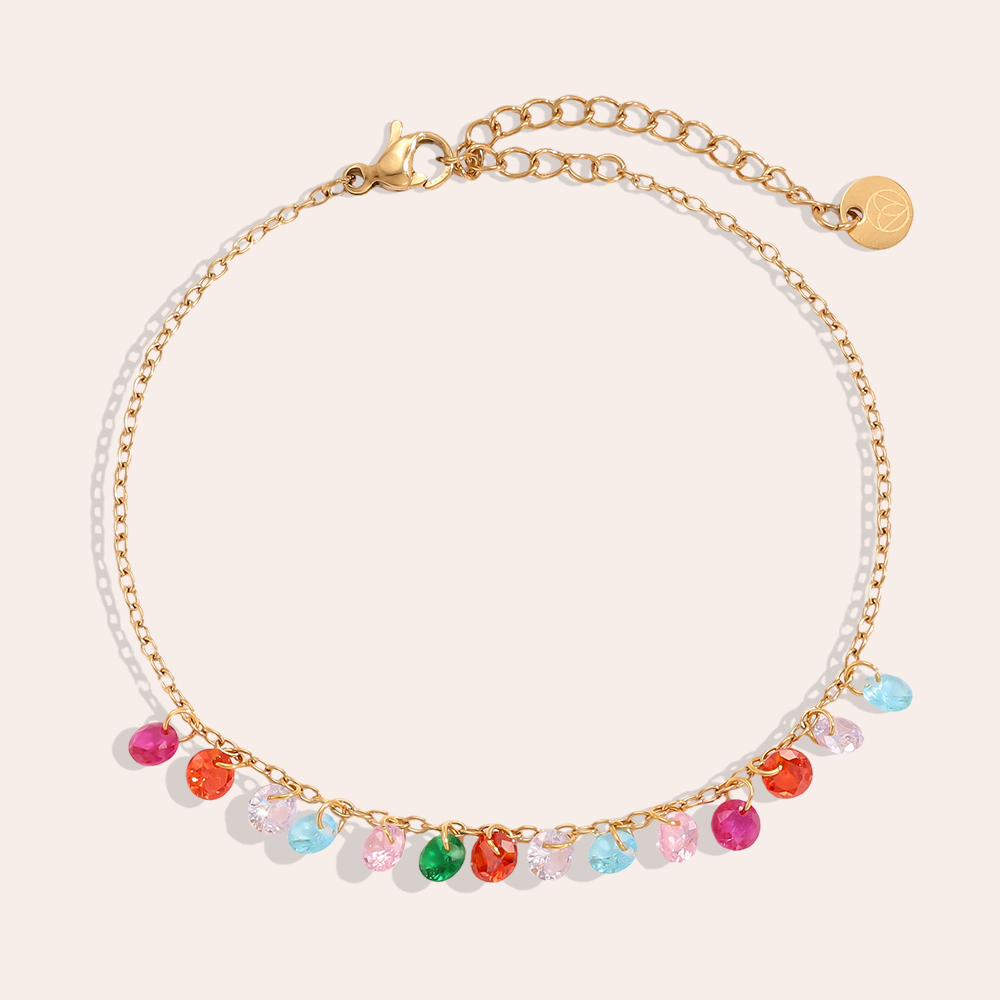 Edelstahl Armband 17cm viele runde Zirkonia  