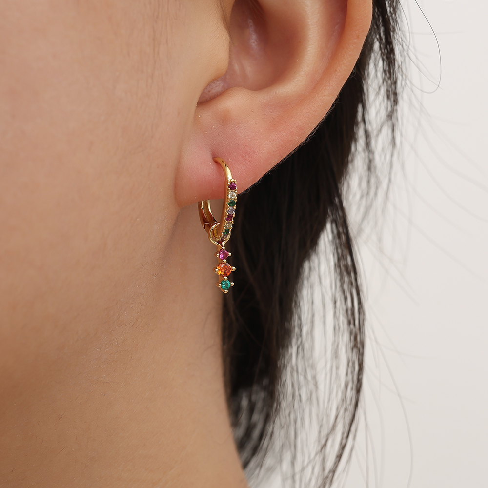 2.4cm Various Diamond Vergoldete Ohrringe        