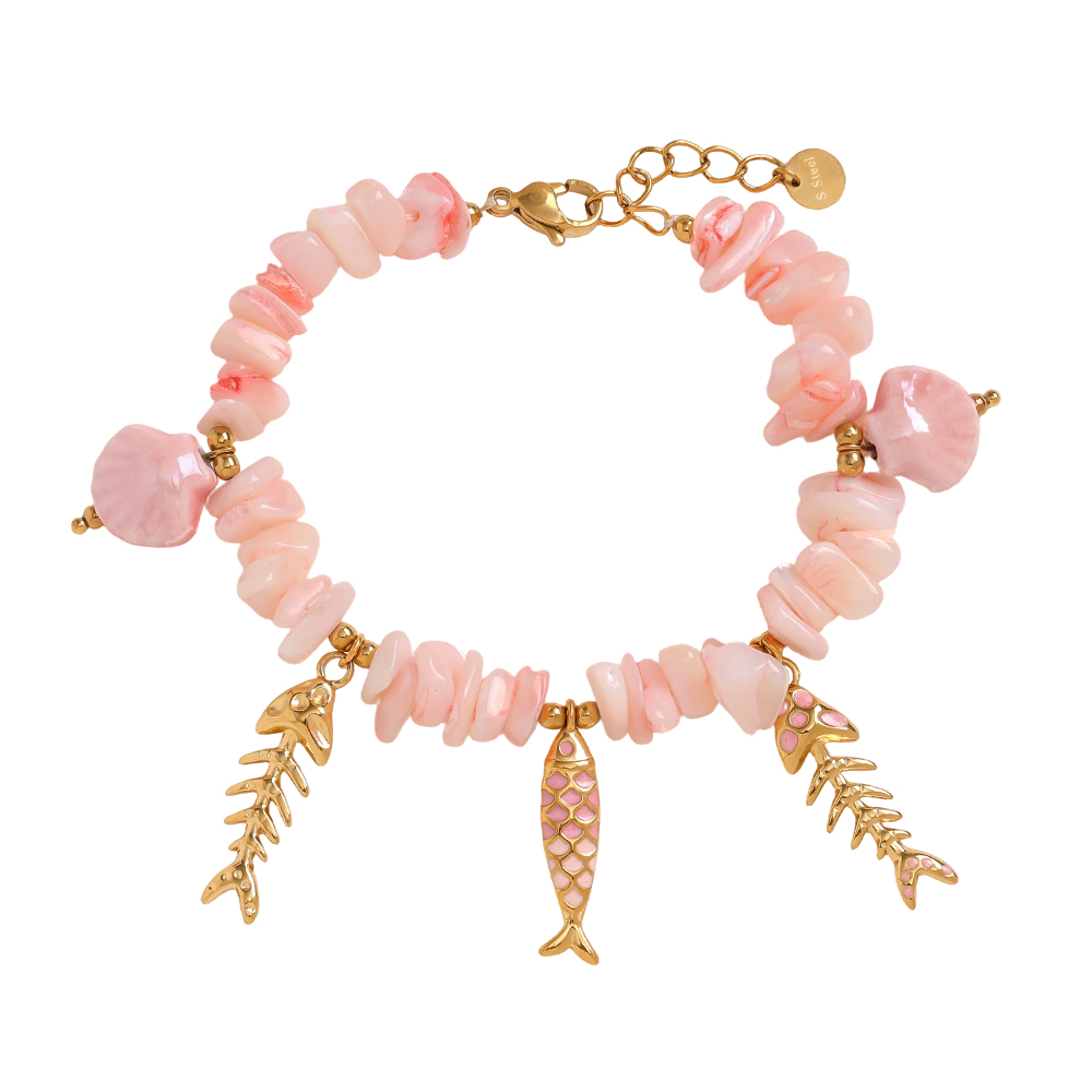 Edelstahl Armband 17cm rose Fisch 