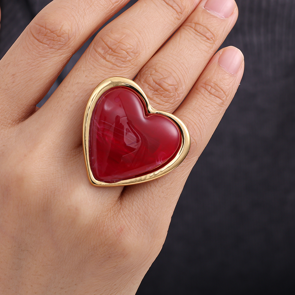 Big Size Heart Edelstahl Ring       