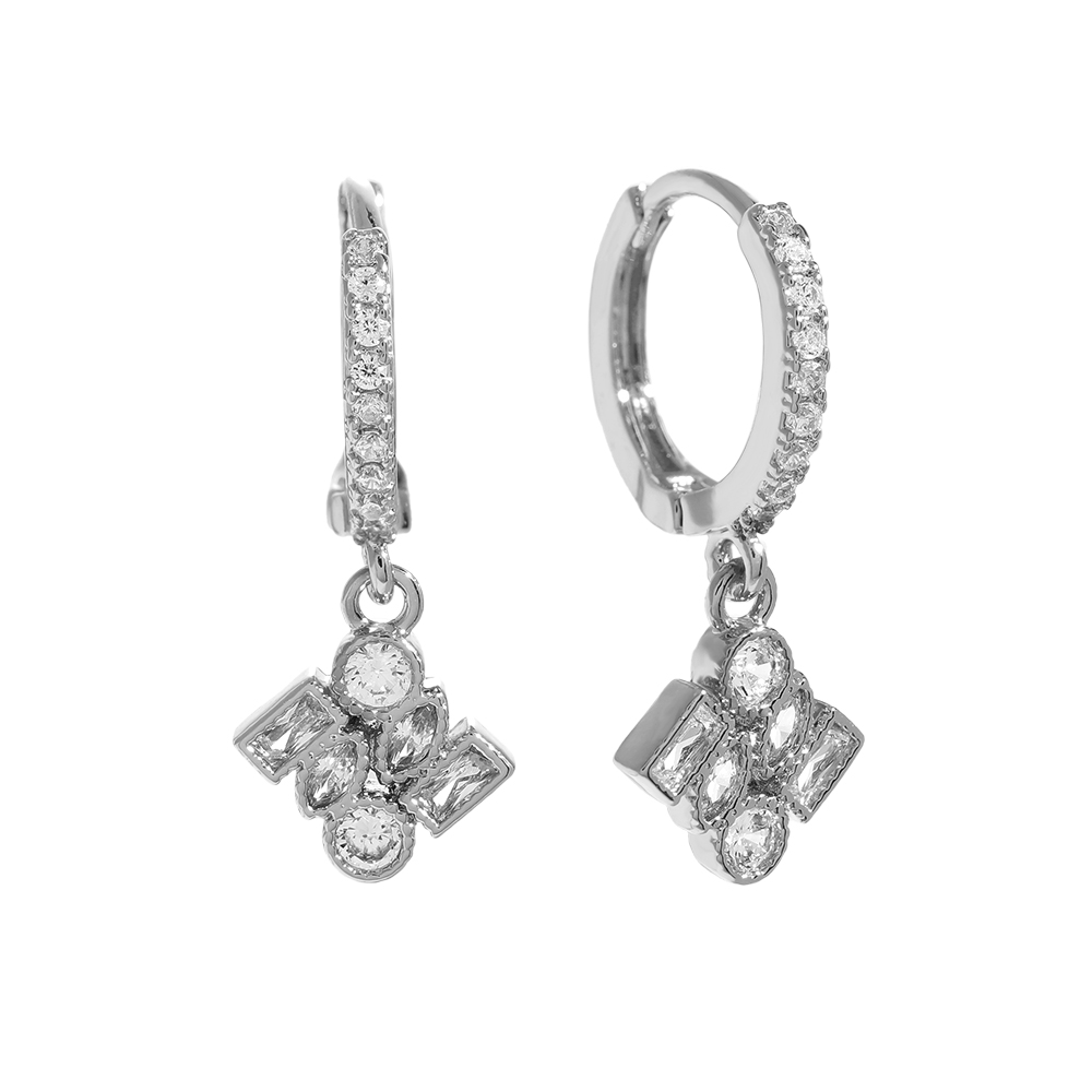 Vergoldete Ohrringe 2.5cm Combined Cubes Diamond