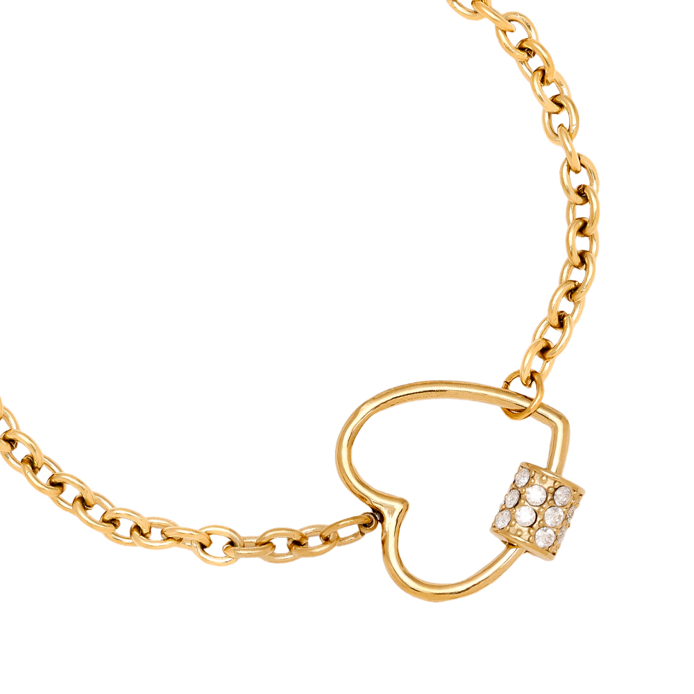 Edelstahl Armkette 16cm Heart And Diamond Deco
