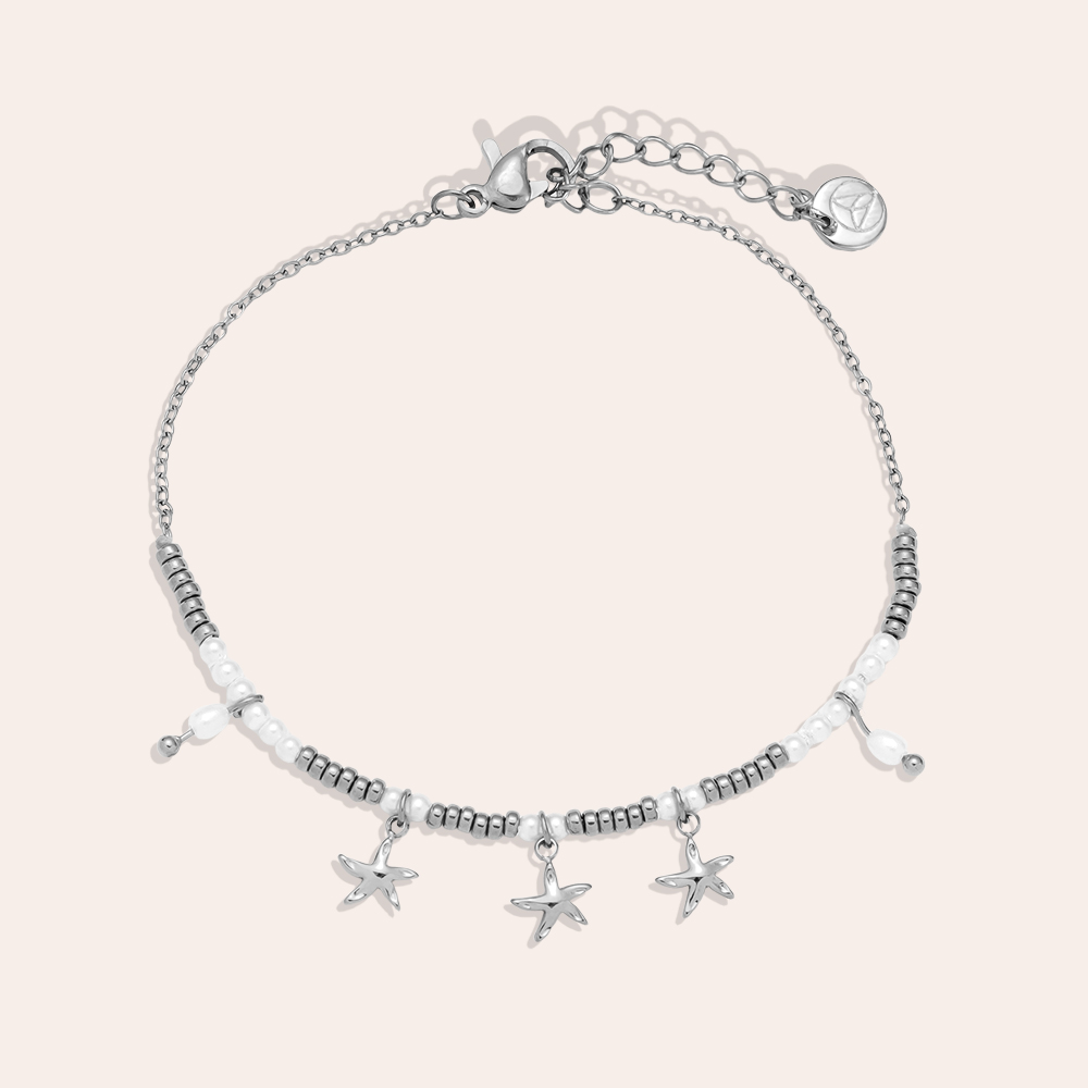 17cm Pearl Star Edelstahl Armkette