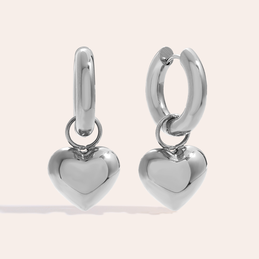 33.7mm Bright Heart Edelstahl Ohrringe   
