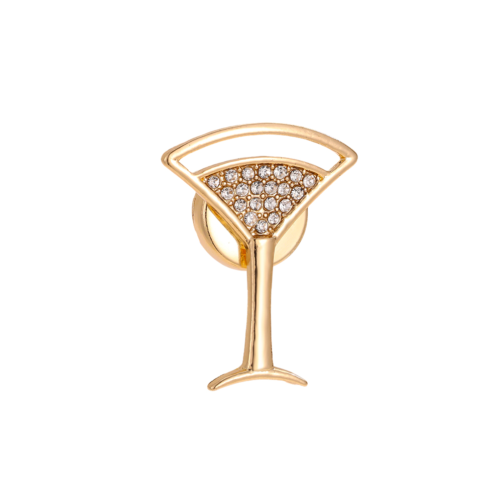 33mm Cocktail Glas Zierknopf Brosche