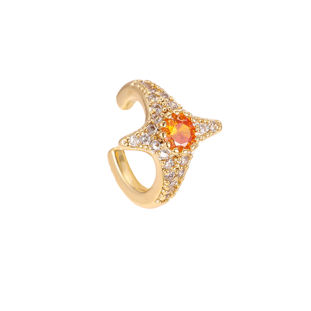 15mm Stern Zirkonia Vergoldete Ear-cuffs 