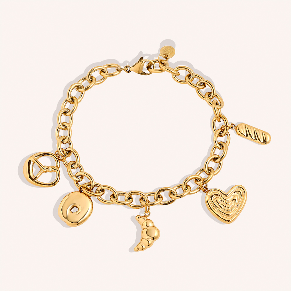 19cm Nice Breakfast Edelstahl Armband    