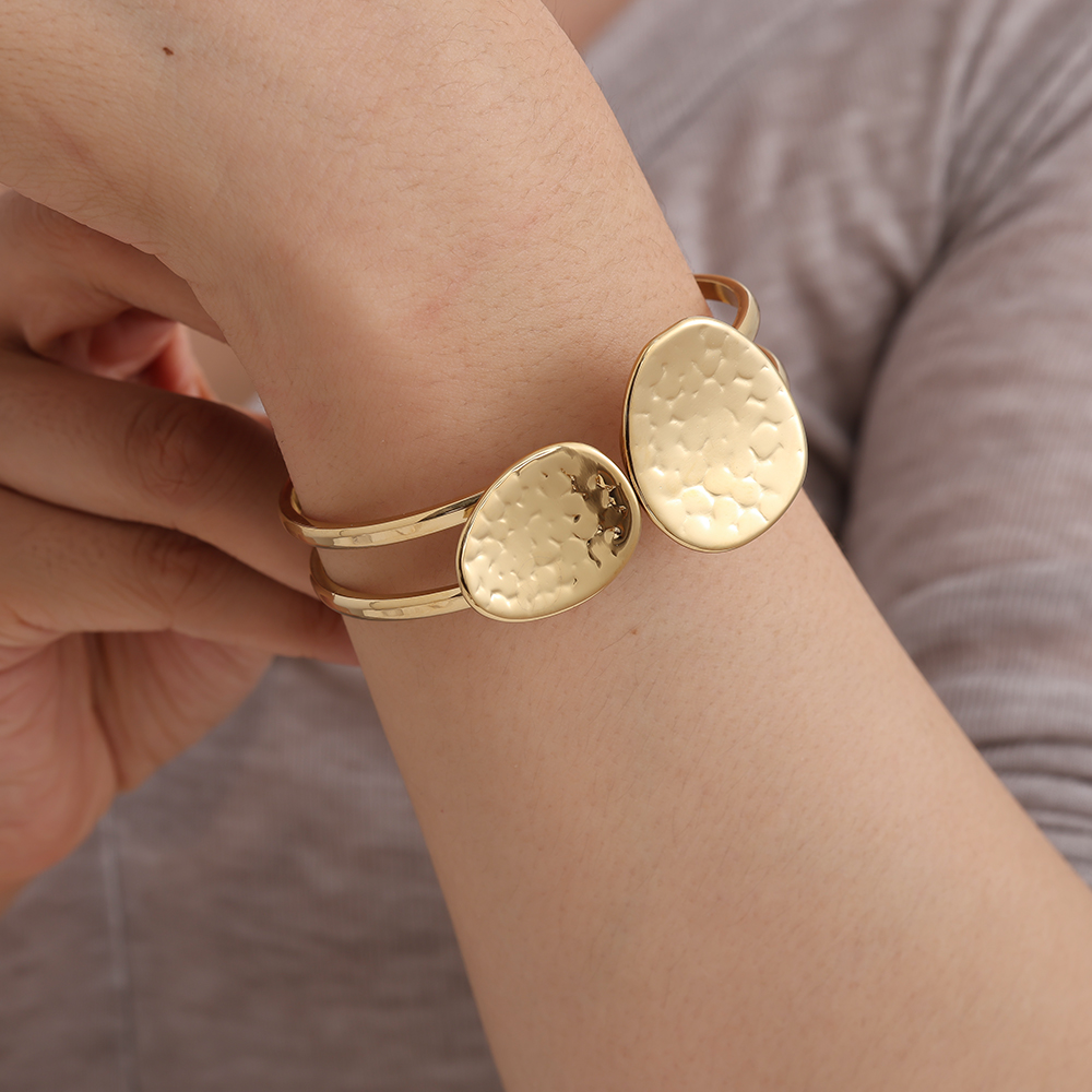 6.5cm Diameter Two Plates Edelstahl Armreif     