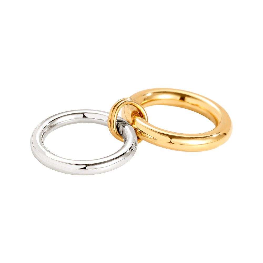 Two Layer Gold And Silver Ring Set Edelstahl Ring             