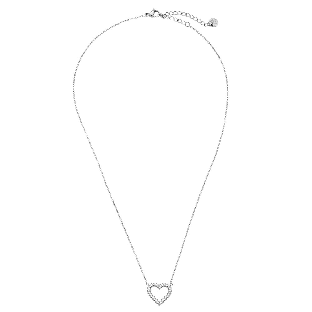 41cm Diamond Nice Heart Edelstahl Halskette    