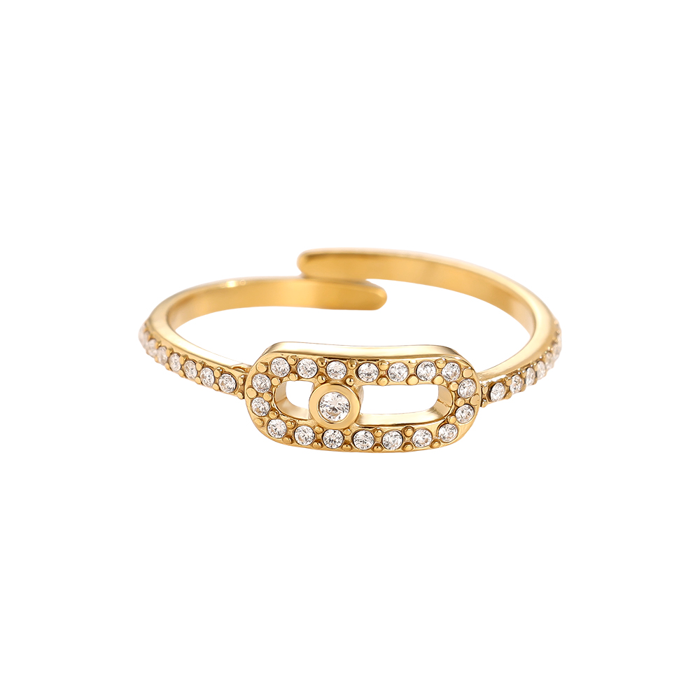 Diamond Cube Eye Edelstahl Ring     